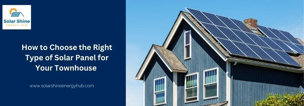 How to Choose the Right Type of Solar Panel for Your Townhouse